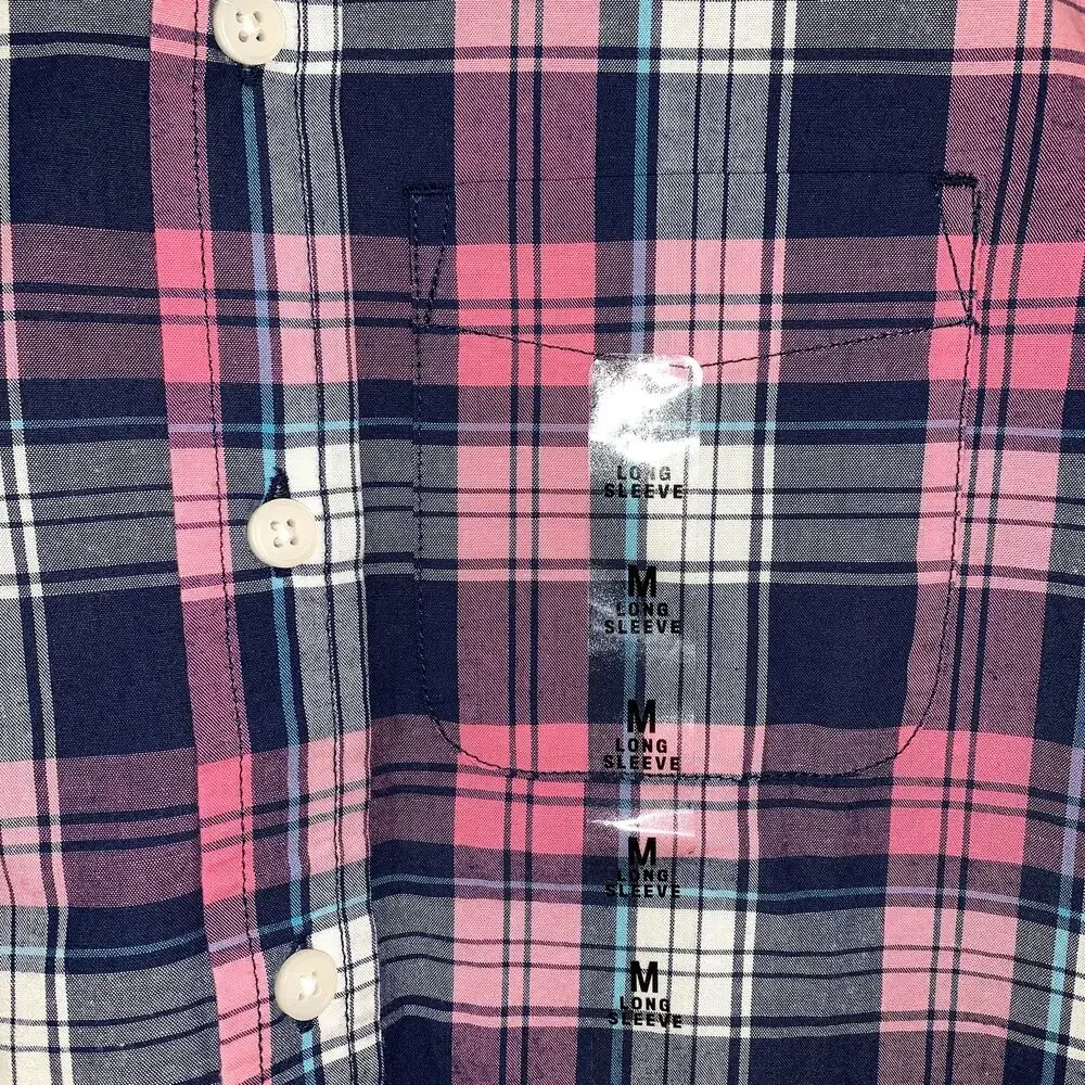 The Children's Place Plaid Button-Up Long Sleeve Tops Size: Medium 7/8 Girls